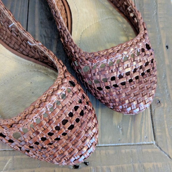 SOLD! Frye Emma Woven Ballet Flat in Cognac - Picture 3 of 7